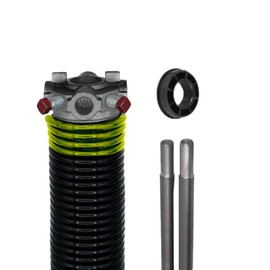 Alcan Garage Door Torsion Spring 207x1.75x24 Torsion Springs for Garage Door Repair | Left Hand Wound Replacement for Right Side of Garage with 1" Nylon Bushing and Winding Bars (Black Cone)