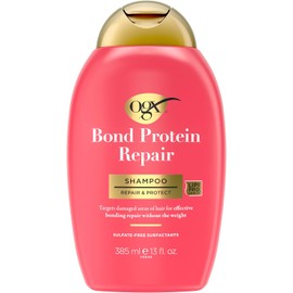 OGX, Shampoo, BOND REPAIR, Reparador de Proteínas, Actúa en Áreas Dañadas Sin Añadir Peso, Tecnología LipiPro Shield