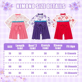 YOOCHUENG Baby Bodysuits Kimono Romper Long Sleeve Japanese Baby Kimono Toddler Onesies Cotton for Baby Boys and Girls with 2 Pairs of Socks, Baby Girl-Purple-One-Piece