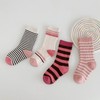 Kids Socks Mid Calf Striped Soft Breathable Combed Cotton Boys