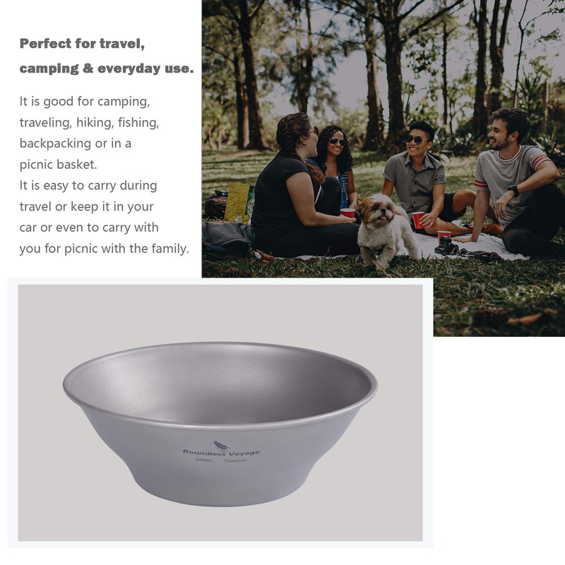 Boundless Voyage Ultralight Titanium Dish with Carry Bag Outdoor Camping