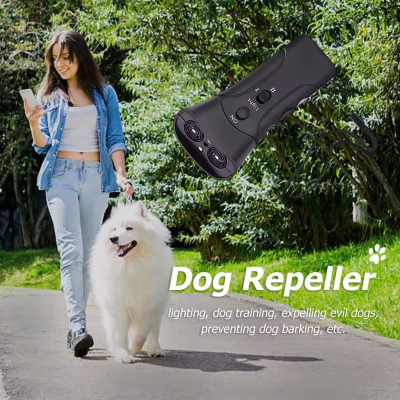 Plastic Ultrasonic Dog Repeller Deterrent,LED Light Anti Barking Equipment Dog