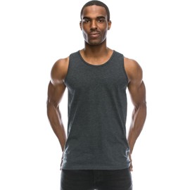 JC DISTRO Mens Hipster Hip Hop Basic Tank Top Soft Premium Cotton Jersey Shirts Charcoalh X-Large