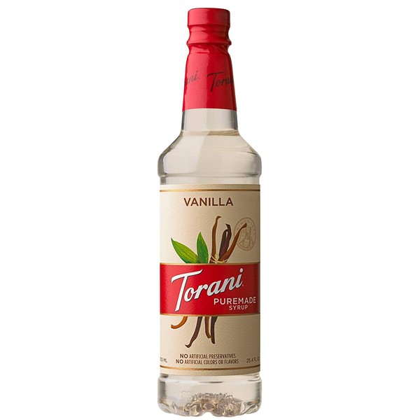Torani Puremade Syrup, Vanilla Flavor, PET Bottle, Natural Flavors, 25.4 Fl. Oz., 750 mL