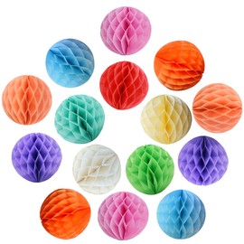 YLY's love Paper Honeycomb Ball Decoration 30s 10 cm Honeycomb Balls Pompom Decoration for Hanging Decoration for Birthday Wedding Party Bridal Showers Home Decoration (10 cm Multicoloured Set)