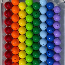 Rainbow Bubble Gum Bead Mixes | 20mm Chunky Bead Mixes - Quantity: 48 Beads