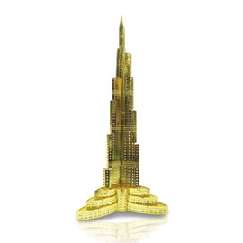 Metallic nano puzzle Gold Series Burj Khalifa Model Kit