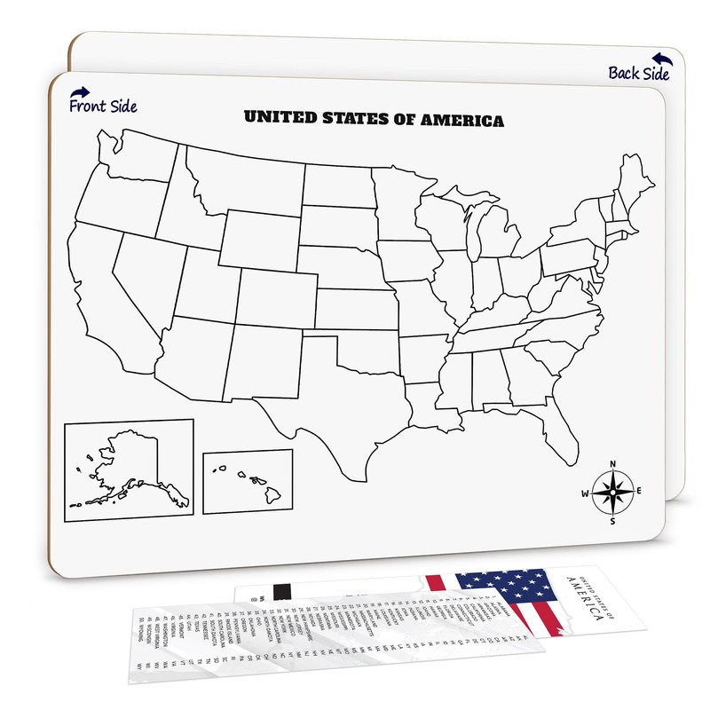 SCRIBBLEDO United States Map for Classroom Dry Erase Board for