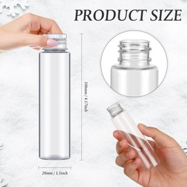 Tioncy 100 Pcs 50 ml Clear Plastic Test Tubes Gumball Tubes Plastic Vials with Caps Storage Containers for Plants, Beads Candy Powders Spices Storage Scientific Experiments Interest Cultivation