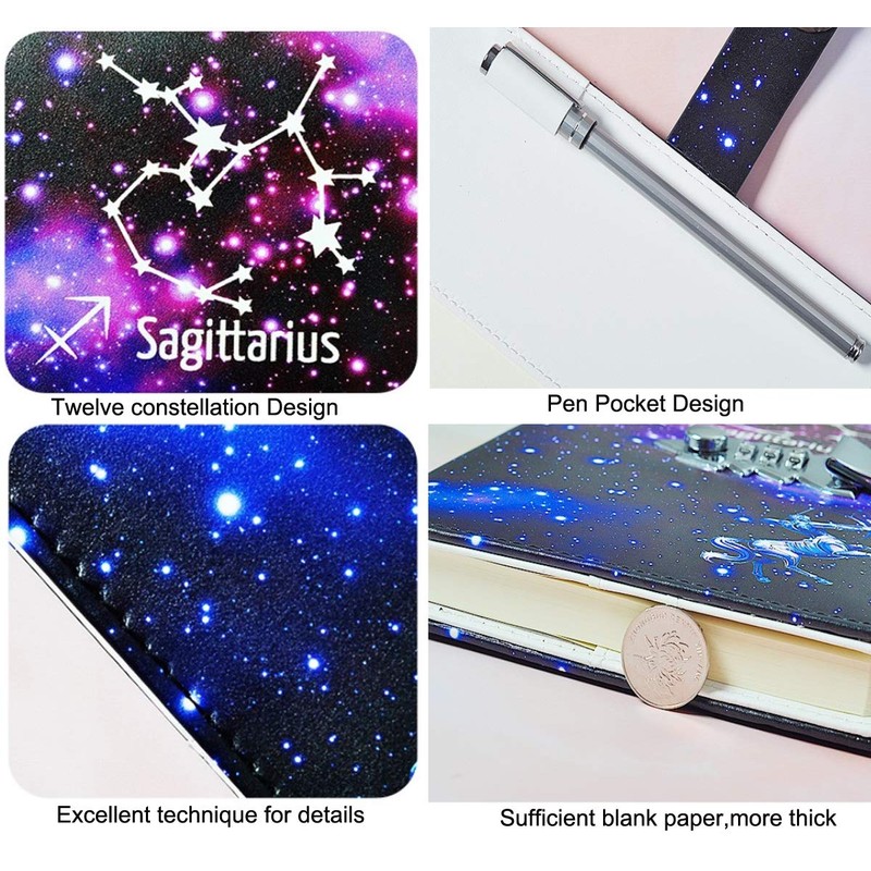 Leather Journal with Combination Lock Travel Journal Notebook for Boys