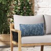 Outdoor Printed Lumbar Pillow 14 x 26 in Blue