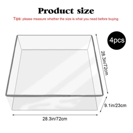 4 Pcs Plastic Sofa Seat Cushion Covers Clear PVC Waterproof Sofa Couch Covers Sofa Seat Slipcover for Against Cat Dog Clawing Scratching, 28x28x9 Inch, Grey Edge