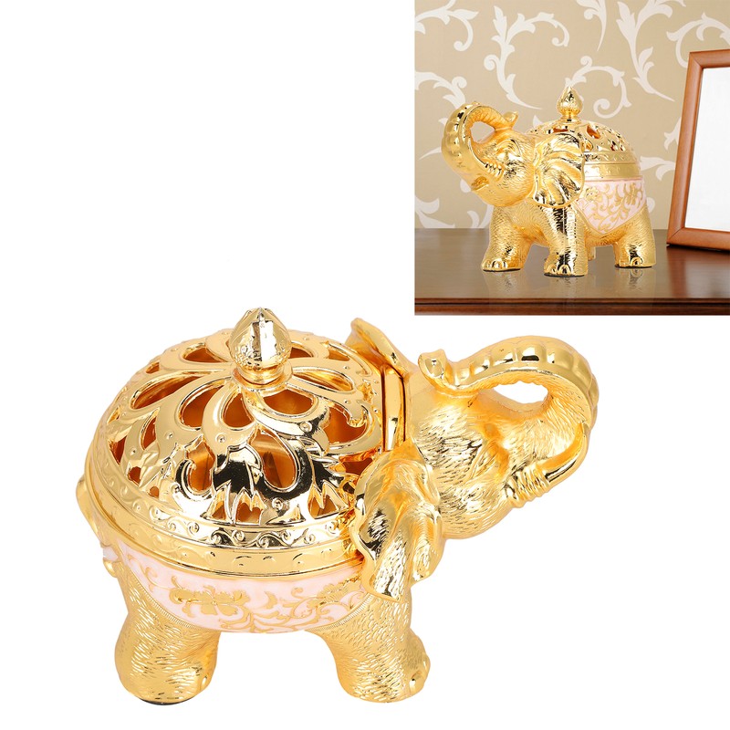 Elephant Shaped Incense Burner Aromatherapy Ornament for Living Room Entryway