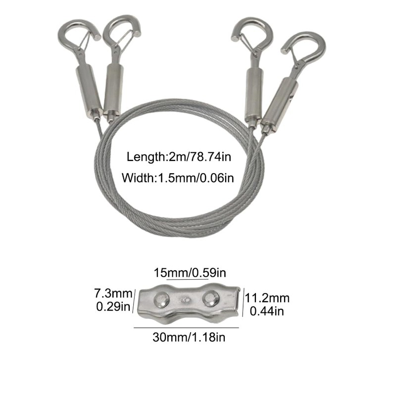 FDKJOK 2pcs Picture Hanging Wire, 2m Stainless Steel Heavy Duty,