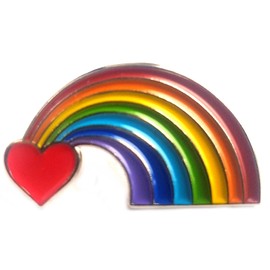 Metal Enamel Pin Badge Love Heart Luv Rainbow CND Peace