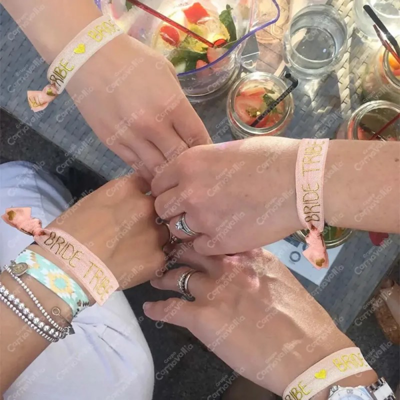 Pulseras Despedida Soltera Bride Damas Honor Rosa Bacheloret Rosa