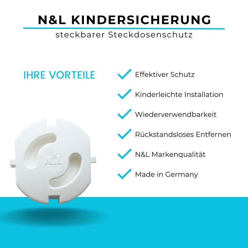 5 x Child Safety Locks for Sockets, Pluggable, Reusable