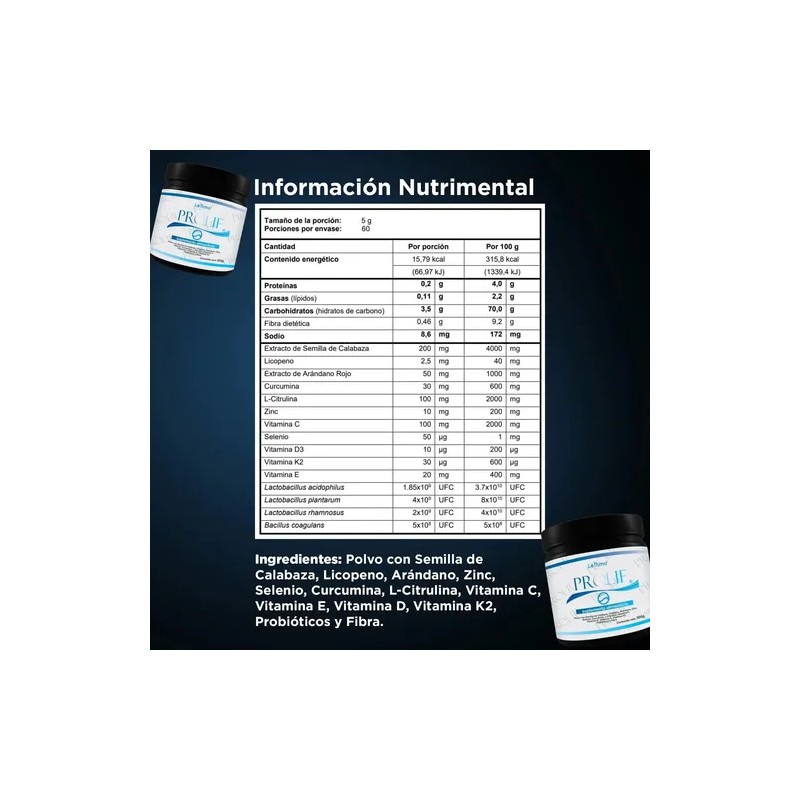 Lethma Prolif Multivitamínico Prostático con Licopeno y Zinc 300g
