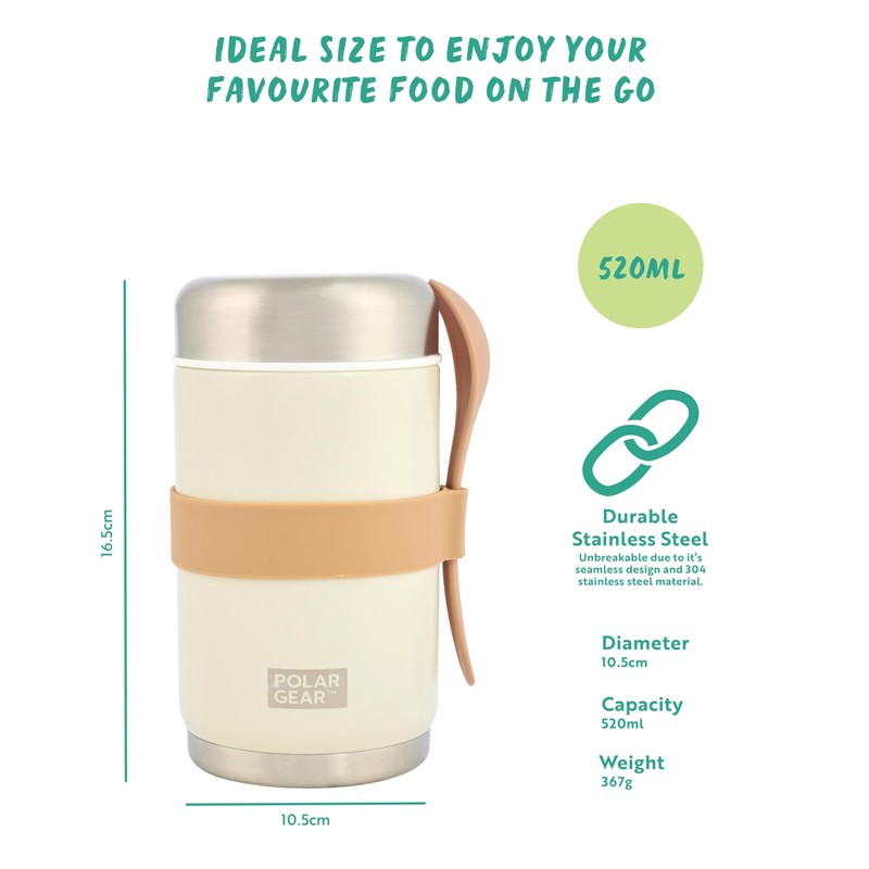 520ml Insulated Food Flasks For Hot Food – Double-Wall Stainless