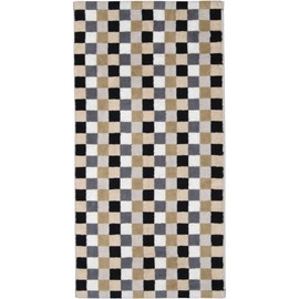 Cawö Home Hand Towels Life Style Chequered 7047 Pebble 37 Guest Towel 30 x 50 cm