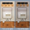 4 Light Bathroom Vanity Light Fixtures,Rustic Style Wood Bathroom Wall