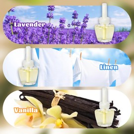 LASENTEUR Plug in Air Fresheners for Home, Plugins Refills 12 Pack with 2 Warmers, Fresh Linen,Vanilla, lavender, Compatible with Airwick, Glade