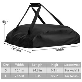Jetcloud Pizza Oven Cover Compatible with Ooni Koda 12/16,Portable 420D Oxford Fabric Waterproof Pizza Protective Cover Heavy Duty Weather Resistant Outdoor Carry Cover(L)