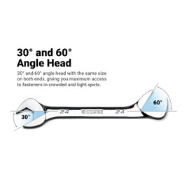 Capri Tools 6 mm Angle Open End Wrench, 30° and 60° angles, Metric