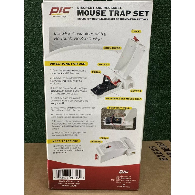 Pest Free Living PIC MTK-P Mouse Trap Kit, Black,Discreet Mouse