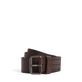 AllSaints Mens 35mm Flat Strap Leather Belt, Brown, 42