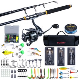Goture Fishing Rod and Reel Combos-Telescopic Fishing Pole Spinning Reel Lures Set with Carrier Bag,Telescopic Rod Kit for Starter Travel Saltwater Freshwater Fishermen, Gear Gifts for Men