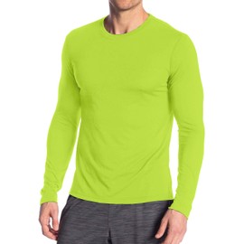 Miracle(Tm) Neon Underscrub High Visibility Undershirts - Adult Wicking Mens Sports Long Sleeves Green T Shirt (L)