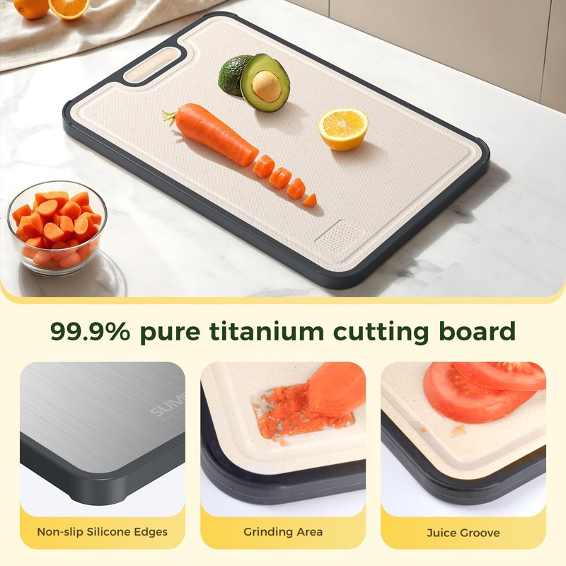Titanium Cutting Board for Kitchen, Cutting Board Double Sided Food