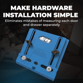Kreg Cabinet Hardware Jig - Portable Straight Hole Drilling - Precision Drilling Without a Press - Moveable Edge Guide for Accurate Positioning - for Knobs & Small Pulls - KHI-Pull