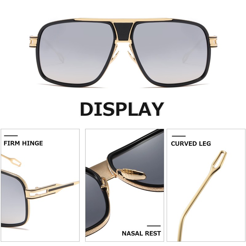 Kimorn Sunglasses For Men and women Retor Goggle Metal Frame