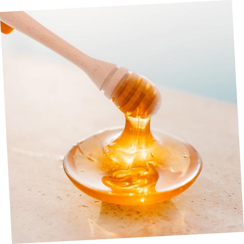 KICHOUSE Wooden Honey Dipper Stick Smooth Honey Mixing Stirrer for