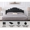 Queen Upholstered Platform Bed Frame with 47" Tall Adjustable Headboard
