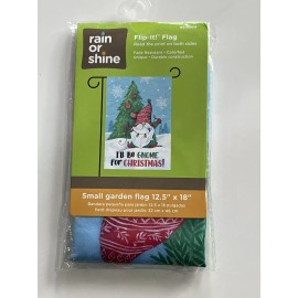 rain or shine "I'LL BE GNOME FOR CHRISTMAS" Small GARDEN FLAG 12.5x18" New