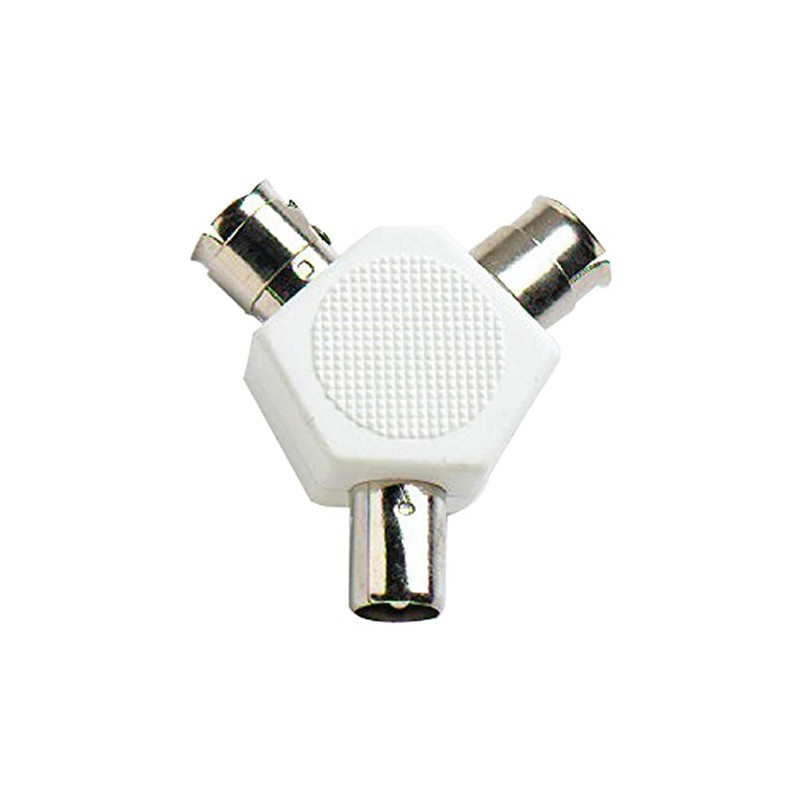 Merriway BH02205 Co-Axial TV Aerial Y Splitter , White