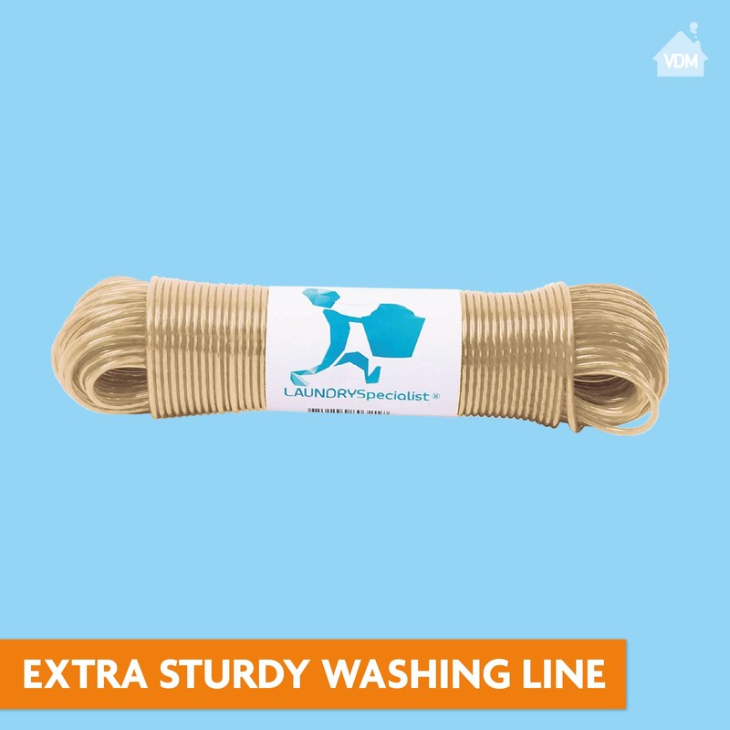LaundrySpecialist® washing line 50 metres with steel core, extra solid