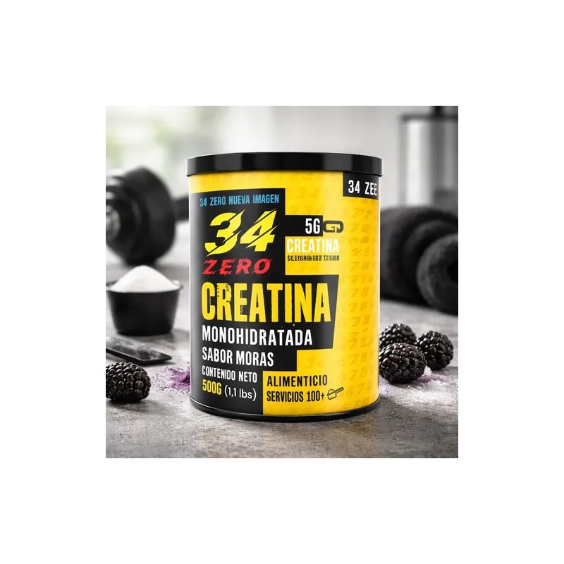 Creatina Monohidratada 34 Zero En Polvo 500g Varios Sabores