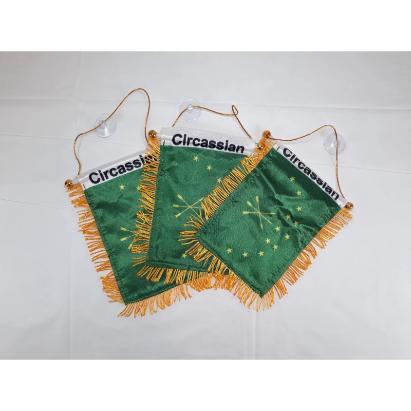 Unbranded Rearview Car Mirror Circassian (Adiga) Mini Flag Pennant