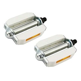 Alta 1/2" White PVC Metal Beach Cruiser Bike Pedals