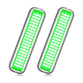 BASIKER BS3 Marine LED Boat Light (2x2000LM 60LED), 10-36V, 316 Stainless Steel, IP68, Air or Underwater, Surface Mount Designed for Cruise Ships, Yachts, Boats, Sailboat, Pontoon, Transom (Green)