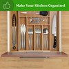 KITCHENTREND Bamboo Silverware Organizer, Expandable Silverware Drawer Organizer, Adjustable Kitchen