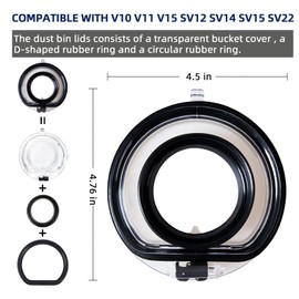 Dust Bin Lid Replacement for Dyson V10 V11 V15 SV12 SV14 SV15 SV22 Vacuum Cleaner, Dust Bucket Cover Replacement Accessaries (for Bin Lid V10 V11)