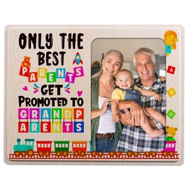 D4DREAM Grandparents Picture Frame Wood Sonogram Photo Frame for Grandparents Only The Best Parents Get Promoted to Grandparents Picture Frame Grandparents Gifts Picture Frame Holds 4" x 6" Photo
