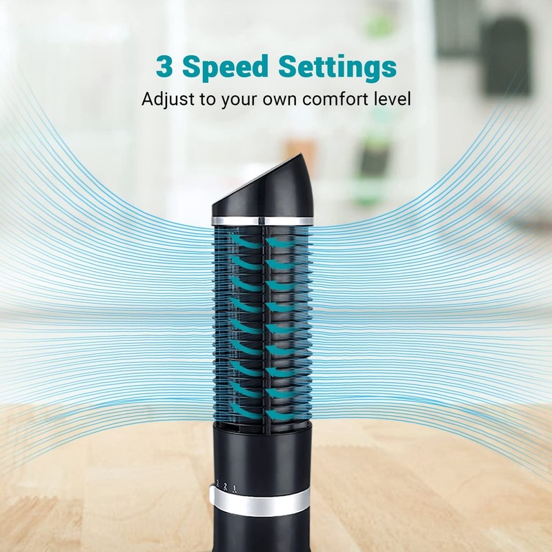 DR.PREPARE Oscillating Tower Fan, Desk Table Fan with 3 Speeds,