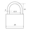 AI IB-008 Padlock Keys, 3 Identical Keys, Brass, Body Width: