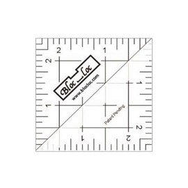 Bloc Loc~2.5" Half Square Triangle Ruler, Acrylic Ruler
